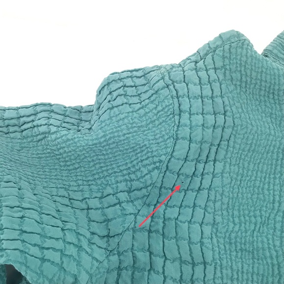 Citron Santa Monica Light Green Short Sleeve 100% Silk Lightweight Blouse PM - Picture 9 of 14